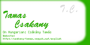 tamas csakany business card